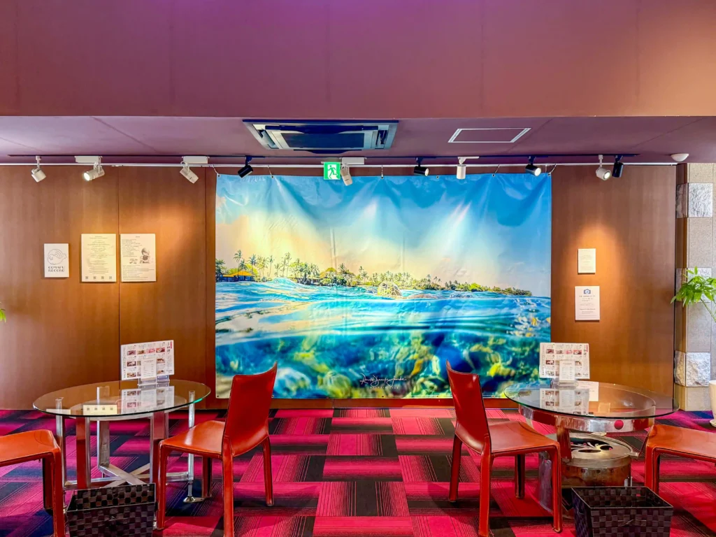 2026年7月27日〜8月10日、お菓子の香梅ドゥ・アート・スペース人吉店にてDOLPHIN EYES 展示会の様子